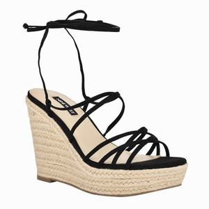 Nine West Havefun Ankle Wrap Espadrille Sleehak Sandalen Zwart Nederland | NDS-162437